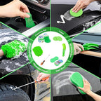37PCS Car Detailing Kit Auto Cleaning Tools Wash Set with Storage Carry Bag Home Use for Interior Exterior Deep Clean Car Care Windshield Dashboard Seat Air Vents Wheels Tires, Green