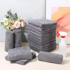 30 Pcs 16 x 16 Inch Microfiber Towels for Cars, 500 GSM Edgeless Plush Car Detailing Towels, Lint Free Scratch Free Cleaning Cloths for Drying, Washing, Polishing, Waxing, Auto & Home (Gray)