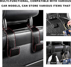 2 PCS Car Seat Headrest Hook, Microfiber Leather Purse Hooks Back Seat Storage Organizer, Auto Interior Headrest Holder for Hanging Bag Coat Grocery, Car Accessories (Carbon Fiber)