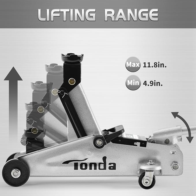 Floor Jack, Hydraulic Portable Car Lift Jack, 1.5 Ton (3,000 lb) Capacity for Sedan and Coupe (Silver)