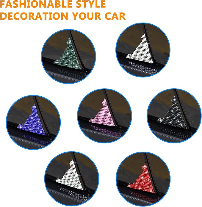 Car Door Corner Edge Guards 4pcs Bling Rhinestone Anti-Scratch Edge Protector Stickers(Pink)