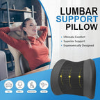 Lumbar Support Pillow for Car, Car Seat Back Support for Driving | Memory Foam Car Lumbar Support for Driving, Car Back Cushion, Adjustable Straps, Lower Back Pillow, Breathable 4D Mesh, Black