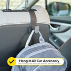 Headrest Hook (2-Pack) - Car Accessories | For Hanging Bags And Purses, Simple Seat Back Hangers, Car Essentials, Road Trip Essentials For Adults
