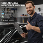 Car Duster Interior, 360° Microfiber Fingers, Lint & Scratch Free | Unbreakable Comfort Handle Duster, Includes Microfiber Towel, Lint-Free & Safe for Car & Home Interior, Gray