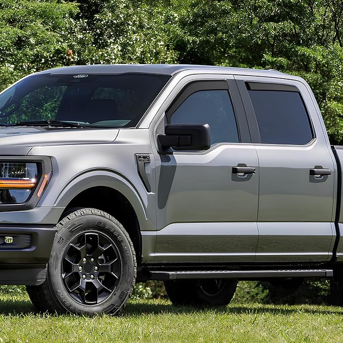 in-Channel Rain Guards Compatible with Ford F150 SuperCrew 2015-2026, Durable Side Windows Rain Guard Wind Deflectors 2025 F150 Crew Cab Window Deflectors - 4 PCS