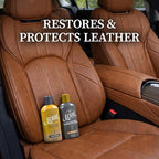 Leather Cleaner and Conditioner Kit by for Furniture Car Interiors Shoes Handbags, leather cleaner and conditioner two-step system with 2 sponges, 8 oz each