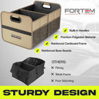 Car Trunk Organizer, Collapsible Two Compartment Organizer, Foldable SUV & Truck Storage for Car Accessories for Women Men, Non Slip Bottom, Sturdy Side Walls, Strong Handles, 45L