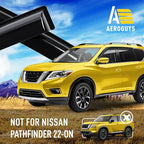 Extra Durable Window Deflectors Tape-On Window Visors Rain Guards Fit for Nissan Pathfinder 2013-2020, Sun Visors, Wind Vent for Shades, Exterior Car Accessories - 4pcs. AG0101