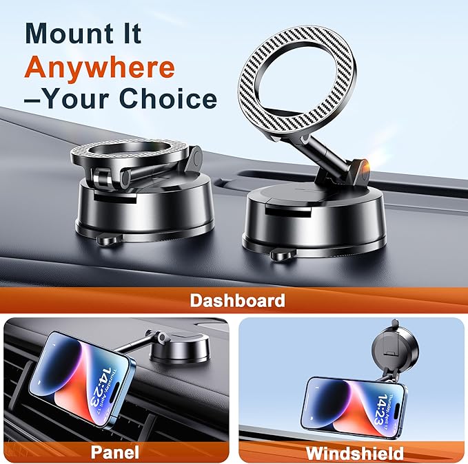 for MagSafe Dash Mounted Holders Phone Holders for Your Car Phone Mount for Car Windshield Dashboard Universal Desk Mounts Hands Free Automobile Cell Phone Holder Fit for iPhone Smartphone