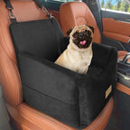 Dog Car Seats for Small Medium Dogs Under 35lbs, Dog Booster Seat with Detachable Washable Cover and Cushion, Memory Foam Pet Car Seat with Safety Belt and Storage Pockets (Black)