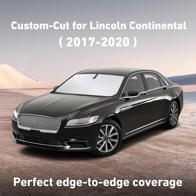 Windshield Sunshade Compatible for Lincoln Continental 2017-2018 2019 2020, Sun Visor for Front Windshield & Window Sun Shade Cover, UV Heat Blocker & Protector, Car Accessories