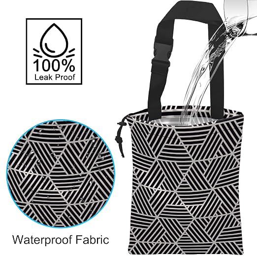Car Trash Bag Hexagonal Geometric Car Garbage Bag Hanging Car Trash Can for Back Seat with Drawstring, Waterproof Garbage Bags for Car Accessories Vehicle Travelling Camping Outdoor