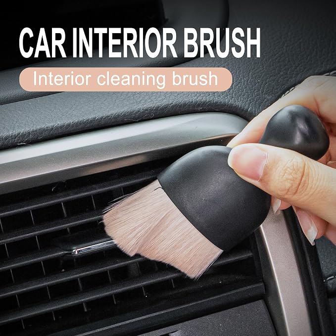 Car Detailing Brushes, Car Interior Dust Sweeping Soft Brush, Soft Bristles Brush Cleaning Tool for Automotive Dashboard, Air Conditioner Vents, Computer, Scratch Free(Ivory White)