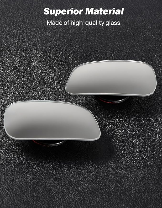 Blind Spot Mirror 2 Pack HD Frameless Convex Glass for Wide Angle View and Safer Lane Changing Compatible with Cars SUVs Trucks RVs Easy Stick On & Long Lasting Durability