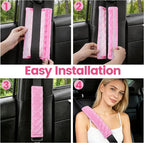 Soft Auto Seat Belt Cover Seatbelt Shoulder Pad Cushions 2 PCS for a More Comfortable Driving Universal Fit for All Cars and Backpack Pink