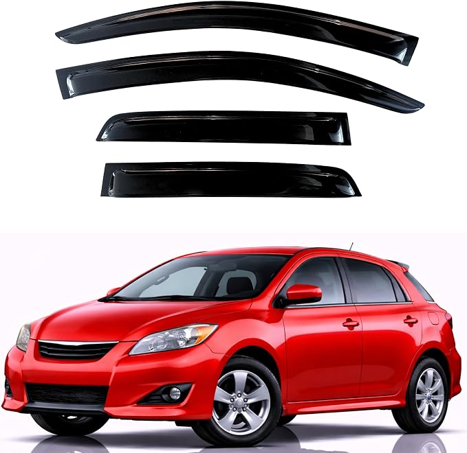 KPY Rain Guards Fit for 2009-2013 Toyota Matrix, Out-Channel Window Visors Vent Wind Deflectors 4PC, Car Accessories for 2009-2010 Pontiac Vibe