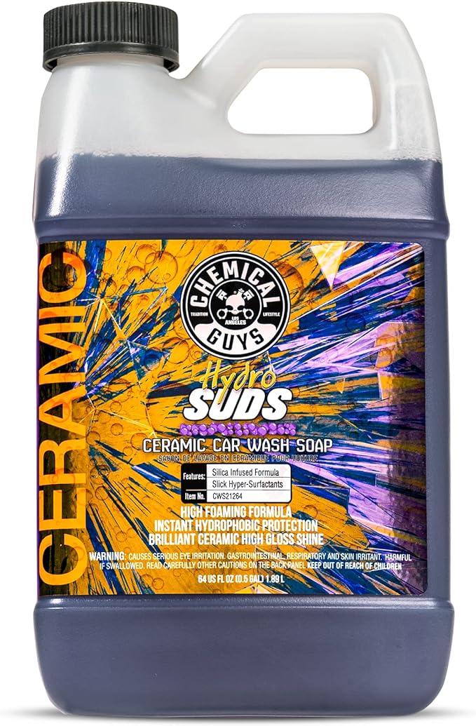 HydroSuds Ceramic Shine High Foaming Car Wash Soap - Foam Cannon Soap, Works with Foam Guns or Bucket Washes Safe for Cars, Trucks, Motorcycles, RVs, & More, Berry Scent - 64 fl oz