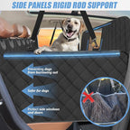 Back Seat Extender for Dogs-Large Space, Hard Bottom High Barrier Dog Car Seat Cover for Back Seat Hold 420lb, Backseat Protector Pet Bed, Waterproof Dog Hammock for Car SUV and Trucks