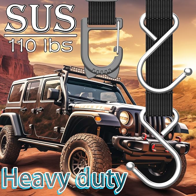 Car Seat Headrest Hooks, 2 Packs | S-Shaped Heavy-Duty Metal Hooks, Headrest Hooks, Safe and Anti Robbery