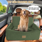 Dog Car Seat for Large Medium Sized Dogs Under 55 lbs, Dog Booster Seat for 2 Small Dogs with Detachable Washable Cover, Memory Foam Pet Car Seat with 2 Safety Belts and Storage Pockets
