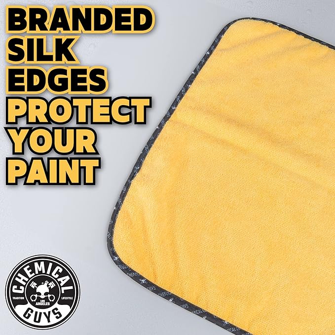 Professional Grade Premium Microfiber Towels for Cars, Gold, 16" x 16", Ultra-Soft and Scratch-Free Car Detailing Cloths for Trucks, Motorcycles, and More - 3 Pack