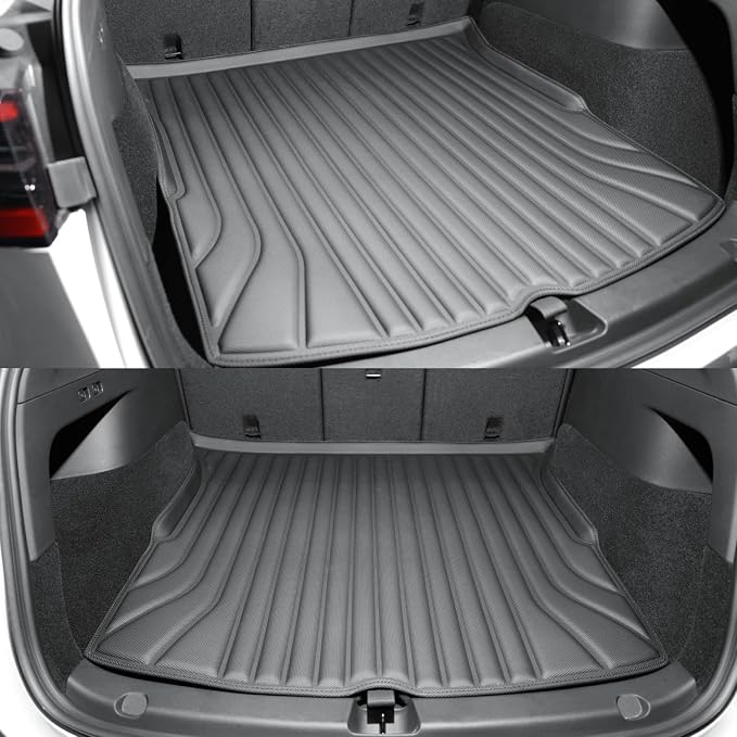 6-Piece Floor Mats & Cargo Liners Compatible with Tesla Model Y 2020-2024 5-Seat, 5D Laser Measured All-Weather Floor Liners with Trunk Frunk Mats & Door Sill Threshold Guards, Black
