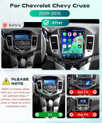 Android 13.0 Car Radio for Chevrolet Cruze 2009-2015 with Wireless CarPlay Android Auto, 9.7 inch IPS Touchscreen Head Unit with GPS WiFi Bluetooth 5.0 USB DSP Audio SWC 4G+64G
