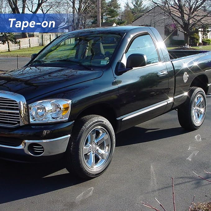 Window Visors Rain Guards for 2002-2008 Dodge Ram 1500 & 2003-2009 Ram 2500 3500 Regular/Standard/Single Cab, 2-Door Out-Channel Window Vent Wind Deflectors Visors Shades