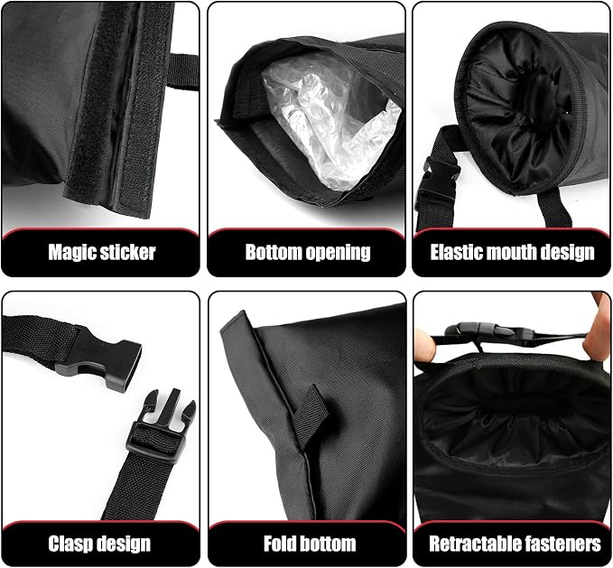 2PCS Car Trash Bag, Seat Back Hanging Car Garbage Bag, Waterproof Hanging Car Trash Can for Camping, Outdoor Traveling, Home Use & Car Storage, Washable Oxford Material