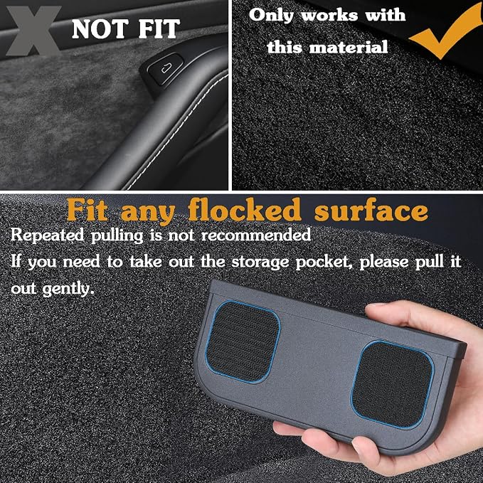 for Tesla Model Y 3 Sunglasses Holder Center Console Organizer Tray Storage Box Key Card Coin Holder Silicone Hook for Flocking Tesla Accessories