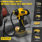 Tire Inflator Cordless for Dewalt MAX 20V Battery [Tool Only], 160PSI Portable Air Inflator with Pressure Gauge, Auto-Shut Off & Fast Inflation, Auto Air Pump for Car, Motorcycle, Bike, Ball