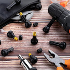 600 Pieces TR413 Valve Stems Tubeless Bulk Rubber Snap-in Valve Stems for 0.453 Inch Rim Holes, Black Standard Length Replacement Tool for Car Tubeless Replacement