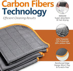 Airlab Glass Polishing Cloth Streak Free Miracle Cleaning Cloth Lint Free Microfiber Cleaning Rags for Glasses Kitchen Dish Mirrors Easy Clean, Pack of 3, 12" x 12", Grey-Orange