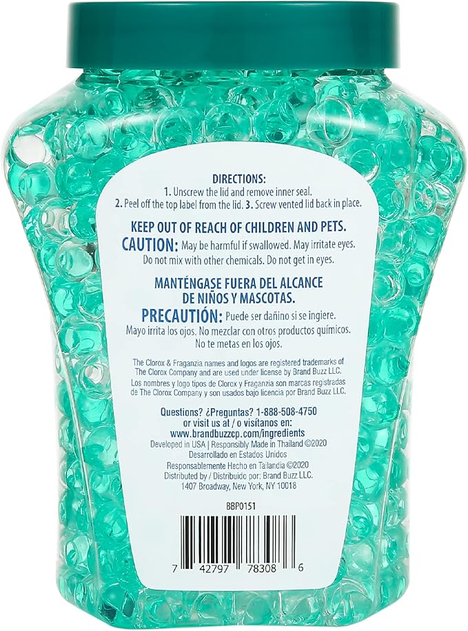 Fraganzia Crystal Beads Air Freshener | Long-Lasting Air Freshener Beads | Gel Beads Air Freshener in Island Orchard Scent for Home, Bathroom, or Car, 12 Oz - 6 Pack
