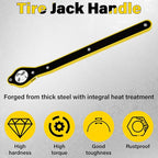 Car Jack Ratchet Wrench, Labor-saving Tire Jack Handle, Scissor Jack Adapter for Car with Long Handle, 360° Swivel Tire Wheel Lug Wrench for Travel/Truck/SUV/Vans