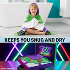 Disney Pixar Toy Story Bath Towels with Hood for Boys, Ages 2-6, Buzz Lightyear Soft and Absorbent Hooded Cotton Beach Towel Wrap, Swimming Pool Poncho, Gifts for Boys (Multi Buzz Lightyear)