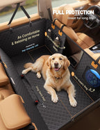 Dog Car Seat Cover for Back Seat - [Upgraded Anti-Ripped] Back Seat Extender for Dogs Hard Bottom, Waterproof Dog Hammock for Car with Mesh Window, Pet Backseat Protector SUV & Small Truck L