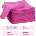 Cleaning Cloth Dry Erase Cloth Cleaning Rags Reasonable Kitchen Towels Microfiber Towels Cars Wash(6 x 6 Inch,Pink,30 Pcs)