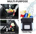 Farasla All-in-One Car Trash Can, Garbage Bag for Car with Removable Leakproof Interior Liner, Adjustable Tissue Holder & Straps(Black)