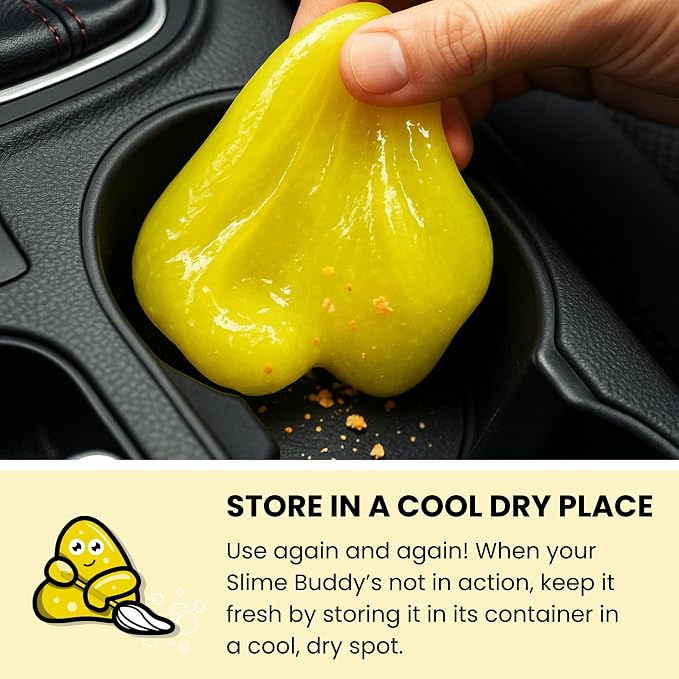 Car Cleaning Gel Putty - 6 Pack Lemon Scented Interior Detailing Tool for Cup Holder, Air Vent & Keyboard - Reusable Auto Detailing Accessories - Dust Remover Goop - Gifts for Men Women