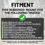 RubiGrid Metal Dash Mount Phone Holder Compatible with 2021-2025 Ford F-150 and 2021-2023 Ford Raptor (Magsafe Compatible)