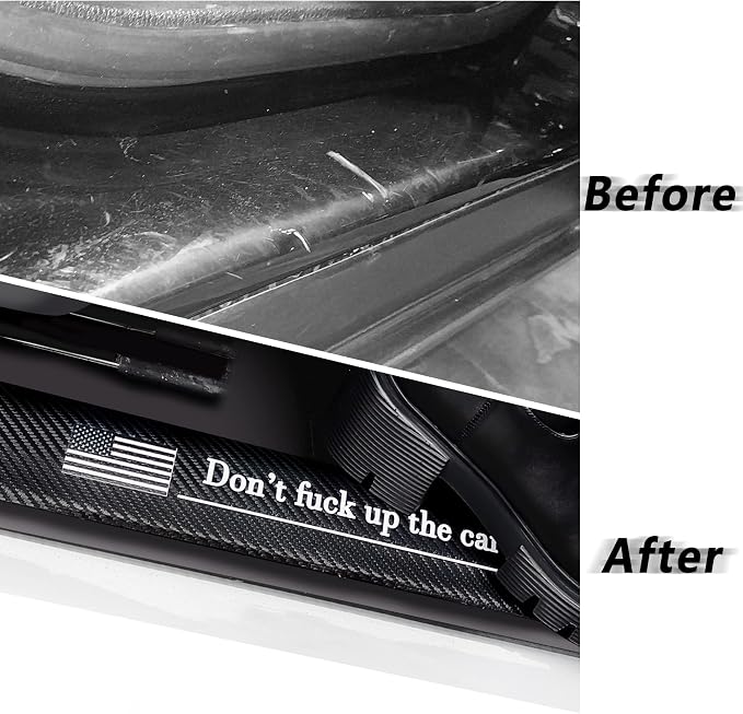 5PCS Car Door Sill Protector,Carbon Fiber Sport Threshold/Rear Bumper Guard Anti-Scratch Sticker Door Edge Protection Decorate,Interior Accessories Self-Adhesive Anti-Scratch Waterpoor (US Flag-5Pcs)