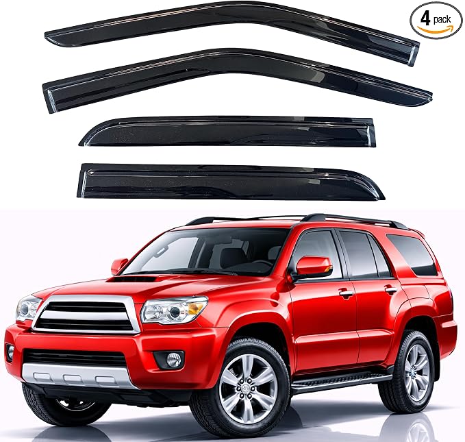 KPY Rain Guards Fit for 2003-2009 Toyota 4Runner, Out-Channel Window Visors Vent Wind Deflectors 4PC, Car Accessories for 03-09 4Runner