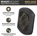 MAGWSM-2PXCES0 MagicMount Magnetic Suction Cup Phone Mount for Car Windshield/Dashboard, 360° Adjustable Magnet Head, Universal Phone Holder Compatible With iPhone, Samsung & More (Pack of 2)