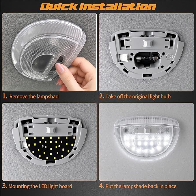 LED Interior Light Panel Roof Dome Lighting Upgraded Accessory Compatible with Ram 3500 Ford F150 Expedition Explorer Taurus Explorer Sport Trac Lincoln Aviator, 6000K White Reading Light