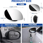 Blind Spot Mirrors 2 Pack, HD Glass Frameless Convex Side Mirror, Wide Angle Adjustable Stick On Blindspot Mirror for Car SUV Trucks, Universal Rear View Mirror Accessories, Oval