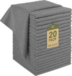 Microfiber Cleaning Cloth, 20 Pack Reusable Microfiber Towels for Cars Lint Free Cleaning Shop Towel Rags for Home Kitchen Automotive Bar Mechanic Restaurant Garage, 11.5"x 11.5", Grey