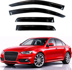 KPY Rain Guards Fit for 2009-2016 Audi A4 Sedan, Out-Channel Window Visors Vent Wind Deflectors 4PC, Car Accessories for 09-16 Audi A4 (Sedan Only)