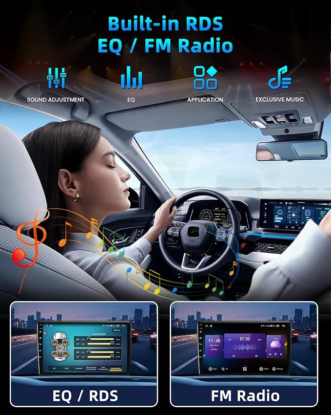 Car Radio Stereo for Jeep Compass Patriot 2010-2016 with Wireless CarPlay Android Auto, 10 inch Touchscreen Car Stereo with Bluetooth5.0,Android 13, 5G WiFi,FM,GPS,Backup Camera,SWC,Mirror Link