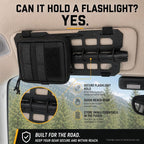 Visor MOLLE Organizer Panels for Car Sun Visor – Rigid ABS Sun Visor Organizer with MOLLE Webbing – Adjustable Fit for Truck SUV (2 Pack)